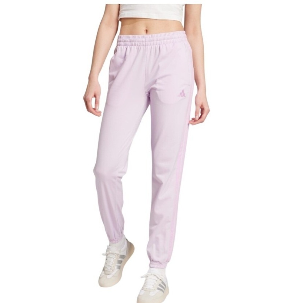Adidas Womens Regular Fit Straight Leg Track Pants LavenderXS Striped NWT